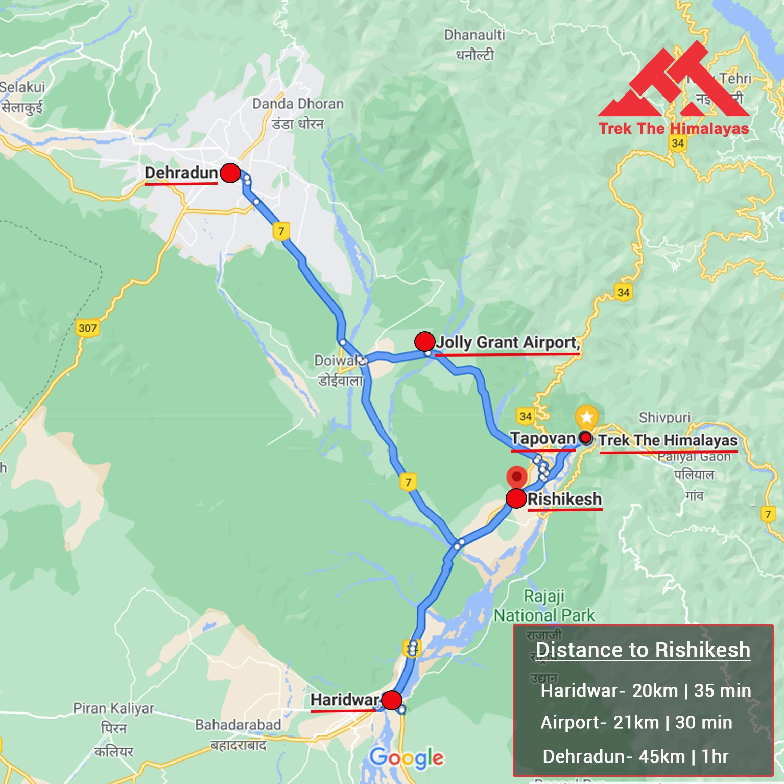 How to Reach Brahmatal Trek Map